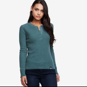 NWOT American Giant Waffle Henley women's XL